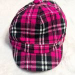 Disney  Parks Rhinestone Mickey Mouse Hot Pink & Black Plaid Cap Women’s Hat Photo 1