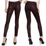Paige High Rise Edgemont in Black Cherry Silk Coated Jean, Sz 29 Photo 1