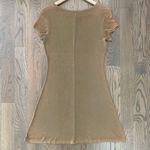 Moda International Vintage Knit Jersey Short Sleeve Crew Neck Swing Dress Olive / Rust Ombre Small Photo 7