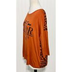 Attention  Women's Leopard Print 3/4 Sleeve Graphic Shirt Orange Black‎ Size XL Photo 4