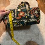 Black Shoulder Ruffle Top Button‎ Closure Printed Tote Purse Photo 4