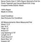 Kenar Pants Size 2 100% Rayon Women's Pull On Pants Tapered Leg Casual Black EUC Crop Photo 4