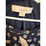Loft  Womens Floral Print Twist Front Casual Short Sleeve‎ Dress Navy Small Photo 2