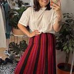 RONNY KOBO Yuma Pleated Knit Midi Skirt Red Pink Stripe Size XS Photo 0
