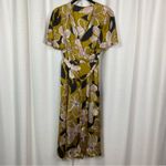 Hutch Anthropologie Mustard Yellow Floral Wrap Midi Dress Sz.XS Photo 2