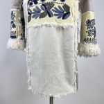 Johnny Was NWOT  Fur & Faux Suede Floral Embroidered Coat Pockets Size S Grey Photo 6