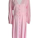 J.Crew - Stretch Viscose-Blend Button-Front Midi Dress Light Pink Sz 18 Photo 3