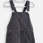 Free People  Black Distressed Overall Mini Dress – Indie Grunge sz 4 Photo 2