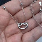 Sterling Silver Love Knot Minimalist Choker Necklace Silver Photo 2