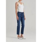 Edwin Bree Midrise Straight Raw Hem Deja Blue Wash Jeans Size 28 Photo 1