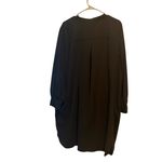 Vince Camuto Pin Tuck Popover Dress Black 2XL Balloon Sleeves Button Half Front Photo 1