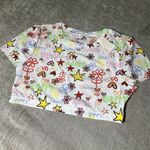 Aerie NWT  Stretch Crop Top Happy Floral Hearts Summer Lightweight Festival Beach Photo 5