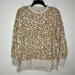Aerie leopard print sweatshirt side slits women’s size small casual athleisure Photo 0