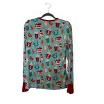 Little Sleepies Peppermint Mocha Womens Pajama Long Sleeve Top Red Photo 3