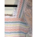 Free The Roses New Multicolor Smocked Top Medium White Feminine Boho Photo 3