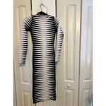 Akira Bodycon Midi Sweater Dress Black White Mock Neck Long Sleeve Size Small Photo 3