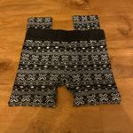 Size Medium / Large Winter Fleece Warm Leggings Cropped Length Black White Snow Gray Photo 2
