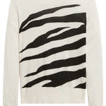 Banana Republic Zebra Print Crewneck Sweater Silk/Cashmere blend Photo 0