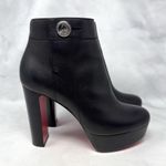 Christian Louboutin Janis Alta 120 Platform Ankle Booties Boots Sexy Black 38.5 Photo 1