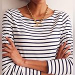 Boden Ella Long Sleeve Breton Tee Shirt Stripe Navy Ivory 4 White Photo 8