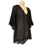 Barefoot Attitude Black Sheer Beach Cover Up Vacation Resort Wear Size Large Black Photo 1