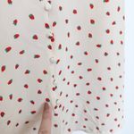 Madewell Womens Dress Size S Cream Strawberry Silk Puff Sleeve Cottage Coquette Photo 4