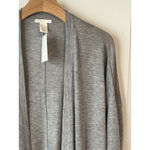 H&M  Open Front Cardigan Womens Size L Gray Knit Sweater Long Sleeve Duster NWT Photo 2