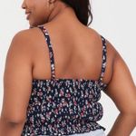 Torrid 2 Floral Smocked Crop Cami Tank Top Plus Size 2x 18-20 NWT Photo 1