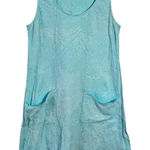 Fresh Produce Drape Tank Dress Women L Blue Cotton Jersey Coastal Beach USA Photo 0