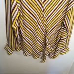 Timing Faux Wrap Blouse Yellow Red Stripes Photo 3