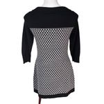 White House | Black Market Geometric Knit Black Gray Sweater Mini Dress, Sz M Photo 3