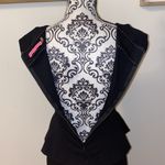 Alice + Olivia Bateau Neckline Peplum Towork Mini Black Dress Size 2 Photo 5