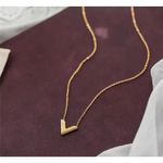 Boutique V Necklace Gold Filled Pendant Chain‎ Fashion Jewelry Photo 11