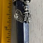 Wire wrapped Lapis lotus sword pendant, amulet, meditation Blue Photo 2