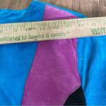 wilson's leather Wilsons 80s 90s suede leather blue pink black‎ long sleeve dress mini medium Photo 4