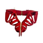 Sandro  Aliza Suede-Trimmed Leather Sandals Sz 38 red Photo 4