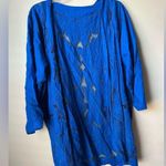 Vintage Women’s Blue Light Open Cardigan Beachy Summer Size Large Coverup Photo 0