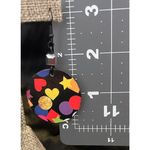 Artisan Bold Geometric Dangle Earrings | Colorful Shapes on Black | Square Metal Accent Photo 1