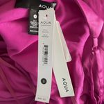 AQUA Bloomingdale’s  Drape Front Satin Mini Dress in Fuchsia, Size S New w/Tag Photo 4