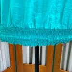 Chic Turquoise Teal Floral Blouse Blue Size M Photo 3