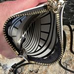 OTG 24/7 Crossbody Purse Wristlet Call Phone Bag Black White Stripe Geo New Photo 5