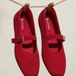 Vivaia Margot Mary Jane Comfort Old Money Flxible Arch Support Flats Ruby Red 9 Photo 0