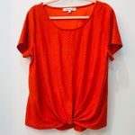 Rose + Olive  Orange twisted blouse sz Large Photo 1