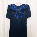 Jakelin Designs Womens Silk Beaded Dress Size M Black Gatsby Art Deco Cocktail Size M Photo 6