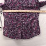 Foxcroft  NYC Geometric Button Up Blouse 10 Photo 9