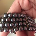 Faux Gray Pearl Stretch Bracelet 4 Stand Vintage Photo 6