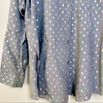 Anthropologie Monarc Grey Metallic Gold Polka-Dot Button Down Shirt Size Large Photo 2