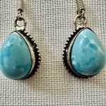 Silver tone turquoise drop earrings Blue Photo 8
