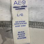 American Eagle Floral Sports Bra Womens L Gray Stretch Athletic Activewear White Size L Photo 4