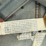 Forever 21 Blue Denim Pink Orange Floral Embroidered Distressed Jean Jacket sz M Photo 6